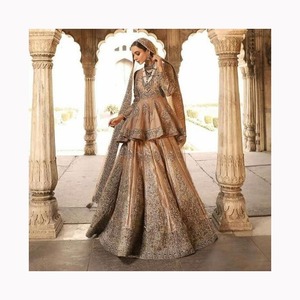Robe Anarkali Salwar Kameez de Haute Qualité pour Femmes, Tenue de Mariage Ethnique Indienne, Personnalisable, Exportateur en Gros Pakistan, Coton Lourd en Filet - Product Image 1