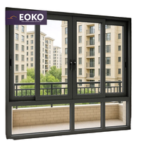 Ventana Corredera Horizontal de Aluminio con Aislamiento Térmico Serie EOKO 105, Cortina Colgante con Malla de Acero Inoxidable para Hoteles y Apartamentos