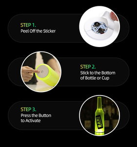 Posavasos Led, posavasos para tazas, alfombrilla para bebidas, suministros para fiestas, pegatinas autoadhesivas para botellas, accesorios de licor, luces pequeñas para botellas - Product Image 5