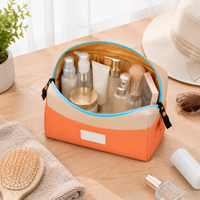 Grande trousse de maquillage de voyage en PU, organiseur de cosmétiques, trousse de toilette étanche, sac de rangement portable pour femmes