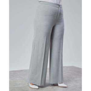 Poly Viscose Full Lycra Elastic Waist <b>Plus</b> Size <b>Trousers</b> - Grey - Product Image 3