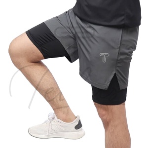 Shorts de Compresión Deportivos Personalizados al por Mayor con Bolsillos en la Cintura, Shorts Ajustados de Longitud Media de Nailon y Spandex de Alta Calidad para Hombre - Product Image 1