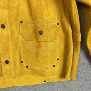 Hot <b>Sale</b> Custom Logo Men's Jacket Lightweight Breathable Cow Skin with Stand Collar for <b>Spring</b> Season for Welding - Product Image 5