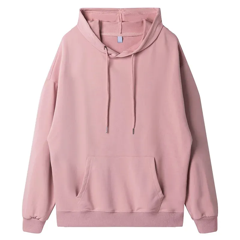 Nova Moda Masculina Velo Hoodie Ginásio Ordinária Sportswear Camisola Manga Longa Oversized Pullover Cor Sólida Hoodie Homens Com Capuz