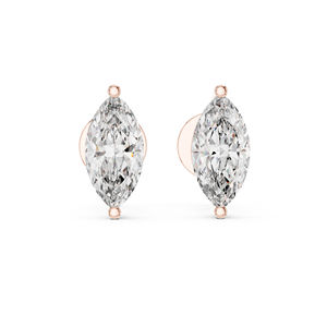 Pendientes de Diamantes Cultivados en Laboratorio con Corte Marquesa en Oro Blanco de 14K para Mujer |   Pendientes para Uso Diario |   Diamante Cultivado Nuevo - Product Image 4
