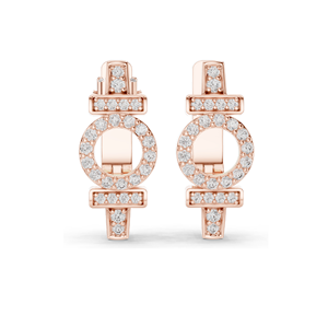 Boucles d'oreilles symboles féminins en diamant de laboratoire 0,448 CT, taille brillant rond, or 10KT, 14KT, 18KT et argent 925 avec moissanite, rose - Product Image 5