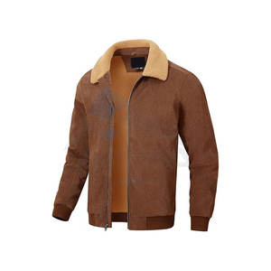 Men <b>Winter</b> Jacket Sherpa Lined Corduroy Fleece Jacket <b>Thick</b> Warm Turn-Down Collar Full Zip Casual Outdoor <b>Coat</b> for Cold Weather - Product Image 1