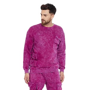 <b>Men's</b> <b>Tie</b> Dye Fleece Pullover Sweatshirt Crew Neck Regular Fit Pocket Design Casual Autumn Wear Wholesale rate - Product Image 1