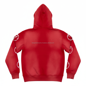Sudaderas con capucha de algodón pesado personalizadas con logo bordado y cremallera completa para hombre, estilo urbano, con estampado de veinticuatro horas, al por mayor - Product Image 4