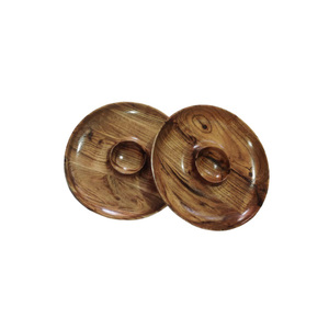 Premium Portable <b>Platters</b> Round Wooden Natural Bamboo Rotating Chopping Cheese Board Serving Tray Plate Bamboo - Product Image 3