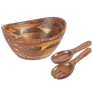 Excellente qualité Mango Wood Enamel Fini Rond Bol en bois Vaisselle Bol alimentaire de grande taille de fournisseurs indiens. - Product Image 5