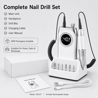 Machine à ongles électrique professionnelle portable 40000 tr/min rechargeable USB avec écran LED pour manucure, pédicure et retrait de gel