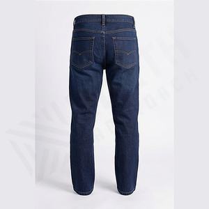 New Men Business Customized Color Denim Straight Leg Pants Casual Loose High <b>Waist</b> <b>Elastic</b> Trousers <b>Jeans</b> Pant Wholesale Custom - Product Image 2
