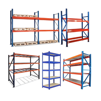 Sistema de Estanterías de Almacenamiento para Almacén, Personalizado, Resistente, de Acero con Recubrimiento en Polvo, Protección Contra la Corrosión, Antioxidante, Ajustable, de Montaje en Pared, para Carga Pesada