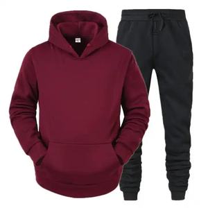 Personalizado Entrenamiento de invierno Jogging Cómodo Cordón Sudaderas con capucha Trajes Conjunto de dos piezas Chándales Hombres Longitud completa 100% Algodón - Product Image 4