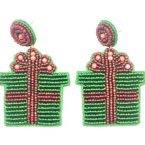 Últimos nuevos dibujos animados de Navidad Santa Claus campana copo de nieve colgante pendientes chapado en oro aleación goteo aceite pendientes perla temporada de vacaciones - Product Image 1