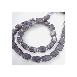 Cuentas personalizadas de pepitas facetadas de lapidolita Natural 100% de 14 pulgadas, calidad superior, certificadas por terceros, 12x16mm para - Product Image 2