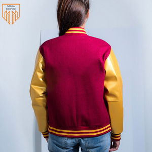 เสื้อแจ็กเก็ตทีมเบสบอลมหาวิทยาลัยของผู้หญิงเสื้อแขนเสื้อหนัง PU ระบายอากาศได้ดี - Product Image 2