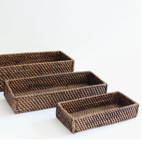 Bandeja de servicio de ratán rectangular Artículo decorativo Venta al por mayor Bandeja de ratán Organizador Bandeja de ratán Precio superior - Product Image 5