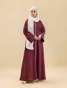 ชุดอาบายะห์อิสลามทรงหลวมแบบเรียบง่าย ดีไซน์หรูหรา ผ้าเนื้อนุ่มพลิ้วไหว ปกปิดมิดชิด เหมาะสำหรับใส่ในชีวิตประจำวันและงานพิธีการ - Product Image 2