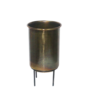 Maceta redonda de hierro superventas con soporte para quemar maceta de cobre para decoración de hogar y boda personalizada a granel - Product Image 1