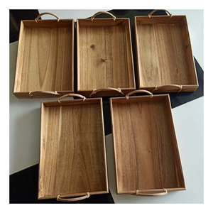 Plateau en bois écologique du Vietnam, parfait pour servir des aliments sur une assiette en bois élégante dans les cuisines, réutilisable en différentes tailles - Product Image 4