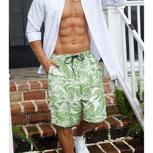 กางเกงขาสั้นชายหาดพิมพ์ต้นปาล์มของผู้ชาย-ชุดว่ายน้ำที่ทันสมัยและสะดวกสบายสำหรับการพักผ่อนในเขตร้อน - Product Image 2