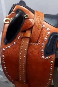 ADEEFA, sillín de doma de Barco australiano hecho a mano, cuero indio marrón Premium, tamaño personalizado, tallado a pedido - Product Image 4