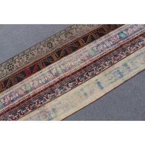 Turkish Vintage Accent Rug 3.1x7.4 ft, <b>Brown</b> <b>Wool</b> Rug - Product Image 4