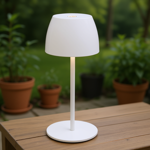 Lámpara de mesa para exteriores, blanca, 1 luz, 150 lúmenes, 2,5 W, blanco cálido, IP44, 8x20 cm, 7503016 - Product Image 3