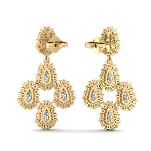 REYES estilo de lujo 14K 18K oro amarillo Moissanite pendientes colgantes hechos a mano nupcial solitario joyería de moda para mujeres - Product Image 4