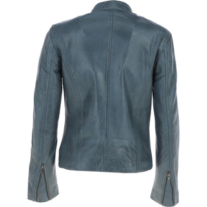 แจ็คเก็ตหนังยอดนิยมสำหรับผู้ชายและผู้หญิง ระบายอากาศได้ดี เหมาะสำหรับฤดูหนาว ลายเรียบ ปิดด้วยซิป หนังจระเข้ - Product Image 3