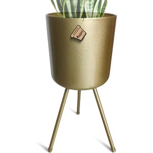 Juego de 3 floreros de metal de color dorado de diseño premium con soporte Decoración lujosa para el hogar para arreglos florales impresionantes - Product Image 3