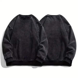Sudaderas Unisex Vintage de Corte Holgado y Lavado a la Piedra, Sudaderas Personalizadas con Lavado Ácido, Cuello Redondo, Gruesas, para Hombre - Product Image 1