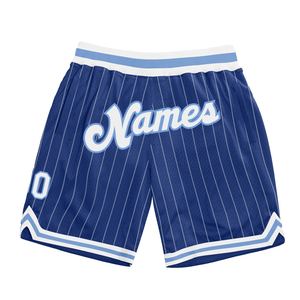 Industrie Direct Engro Sportswear Short de basket-ball personnalisé Royal White Pinstripe Blanc-Bleu clair Authentique Short de basket-ball - Product Image 1