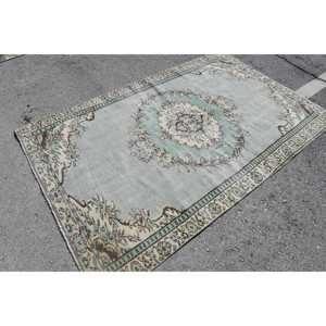 พรมวินเทจสไตล์ตุรกี ขนาด 4.8x7.5 ฟุต สีเบจ ทำจากขนสัตว์ - Product Image 2