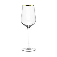 Verres à vin rouge transparents modernes avec bordure dorée, ensemble de verres à pied en cristal pour mariage, fête, bar, hôtel, décoration