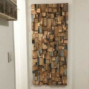 Superbe décoration murale en tissu métallique de haute qualité MDF et bois naturel fabriqués à la main pour l'élégance - Product Image 5