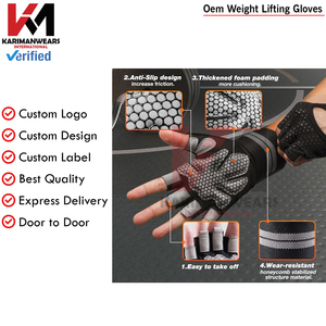 Guantes de entrenamiento transpirables para hombres y mujeres, guantes acolchados para levantamiento de pesas, muñequeras, soporte de protección completa para la palma, agarre, entrenamiento de gimnasio - Product Image 4