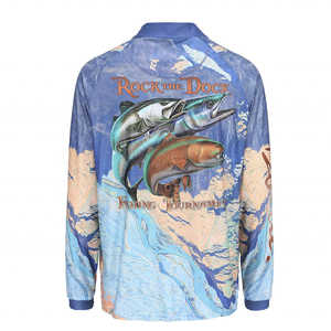 Venta al por mayor personalizada hombres sublimación pesca Jerseys manga larga protección Anti-UV ligero sol camisas para torneos de pescadores - Product Image 2