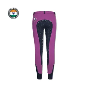 Ropa ecuestre India cómoda de alta calidad: Pantalones y jodhpurs para montar a caballo para niños con estampado de silicona - Product Image 1