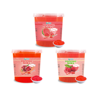 KEIFU 3.2kg Perlas de Boba de Melocotón Amarillo con Explosión Instantánea, Bolas de Jugo para Bebidas de Té de Burbujas, Topping OEM/ODM, Envase en Botella