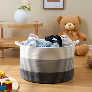 Panier en macramé aux couleurs magnifiques, panier en fibre pour le rangement de la salle de bain, l'organisation du linge et le style bohème de la maison, en provenance d'Inde - Product Image 2