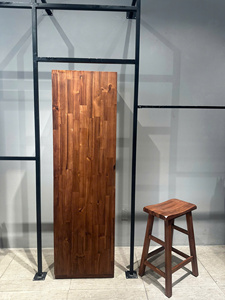 Armoire simple porte en bois d'acacia marron, meuble de rangement moderne pour chambre à coucher, armoire en bois minimaliste - Product Image 2