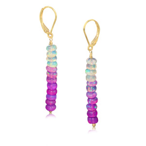 GOODSTONE JEWELS Pendientes Colgantes Hechos a Mano de Plata de Ley 925 con Cuentas de Ópalo Morado, Joyería de Moda para Mujer, Fiesta, Aniversario, Boda - Product Image 1