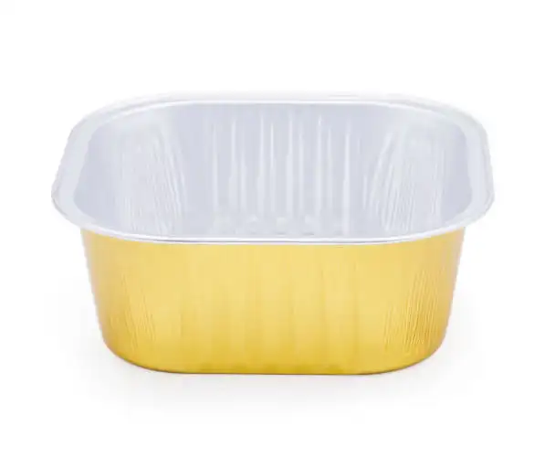 2023 New Listing disposable Square Shape Aluminum Foil Container baking trays for sweet dessert