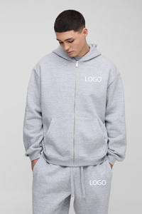 Chándal de algodón 100% de gran tamaño gris brezo superventas, sudaderas con capucha cuadradas, hombro caído, logotipo personalizado, estampado de soplo, talla grande, Invierno - Product Image 2