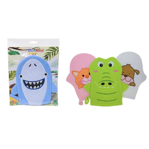 MIA MED Kids Bath Mitt Skin-Friendly Loofah Material Gentle Animal Shape <b>Shower</b> Bath Sponges <b>Glove</b> Type for Body Cleansing - Product Image 5