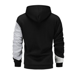 Men's M White Color Block <b>Polyester</b> <b>Hoodie</b> - Everyday Streetwear, Affordable Casual & Active Wear for Men - Product Image 5