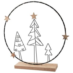 Escultura de mesa navideña de metal decorativa con acabado texturizado diseñado para interiores elegantes de vacaciones. - Product Image 2